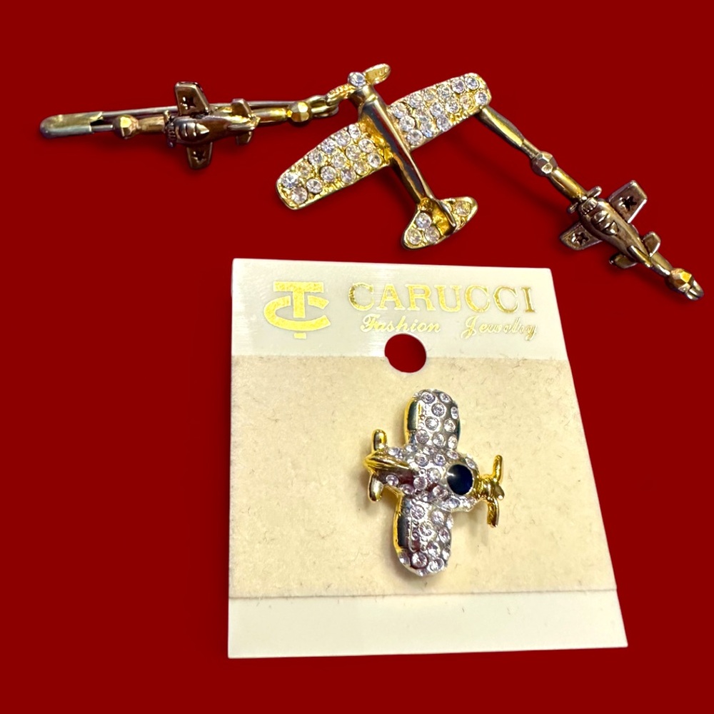 Vintage Carucci Airplane Brooch Pins Collection